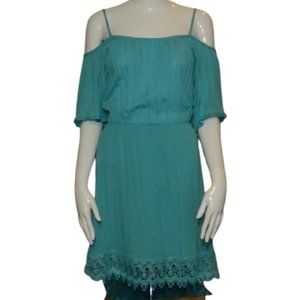 Bailey Blue $48 Turquoise Cold/Off Shoulder Dress
